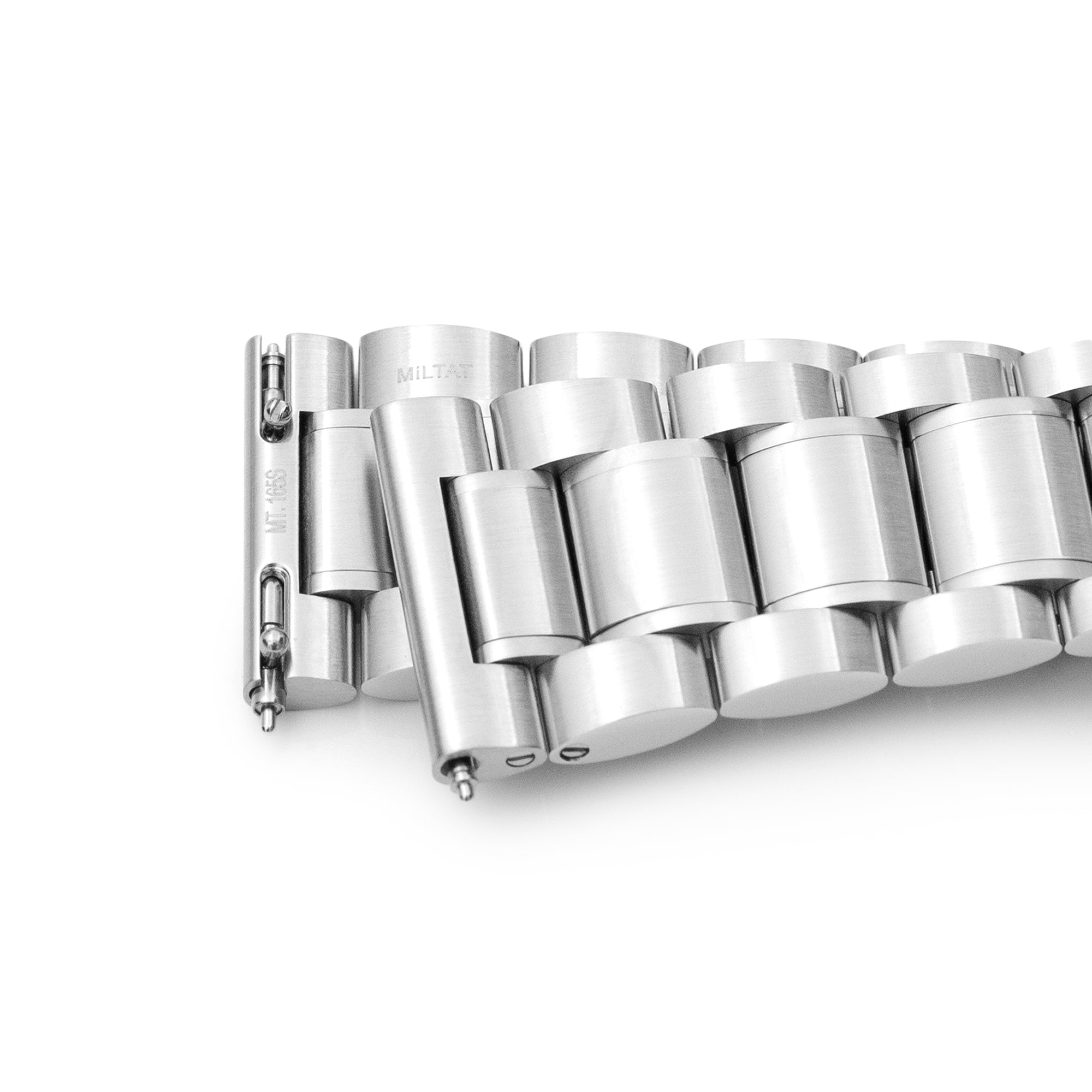 20mm or 22mm Entwine (Pull-Twist) QR Watch Band Straight End Quick Release, 316L Stainless Steel Brushed V-Clasp
