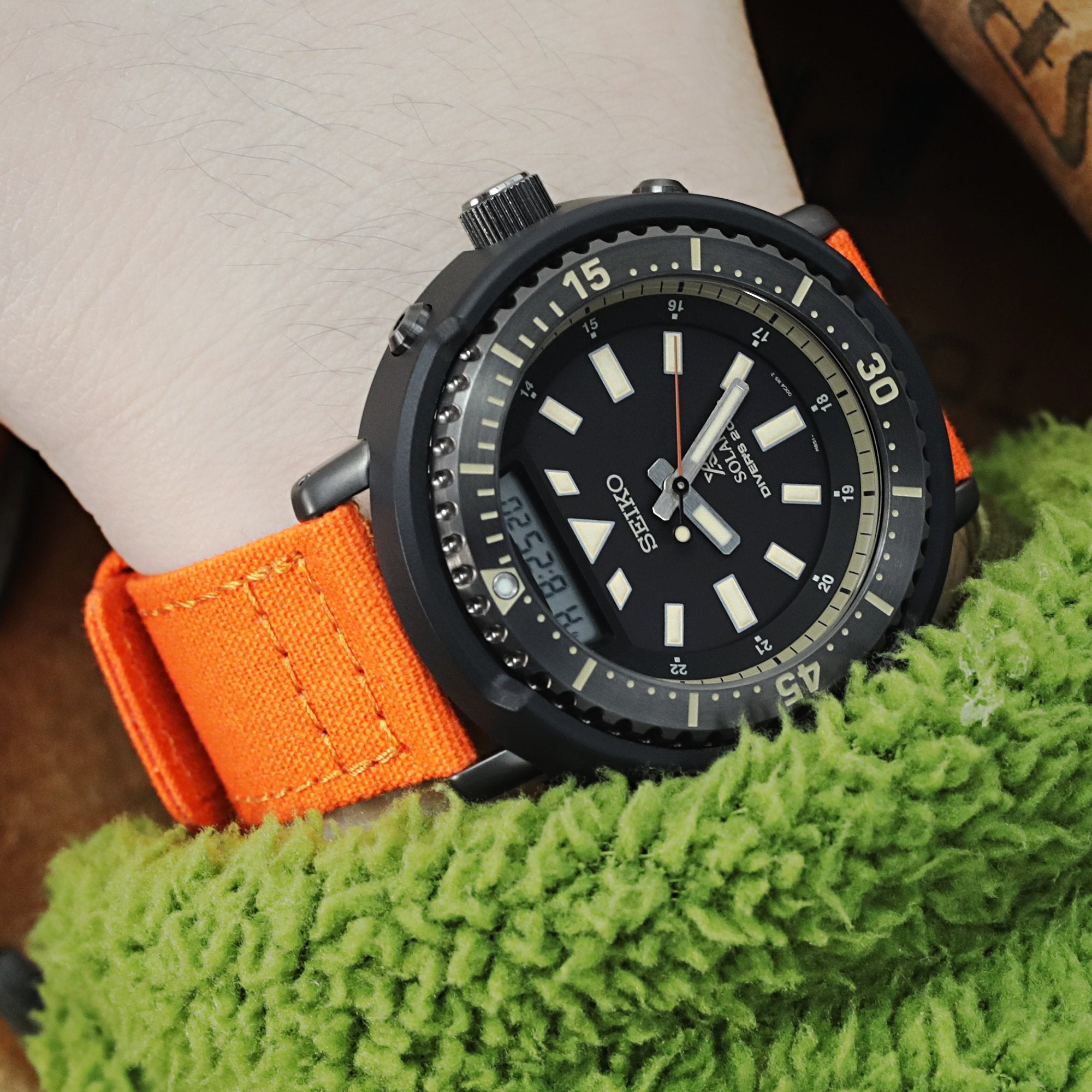 Straight Quick Release Canvas Watch Strap in Orange, 20mm or 22mm