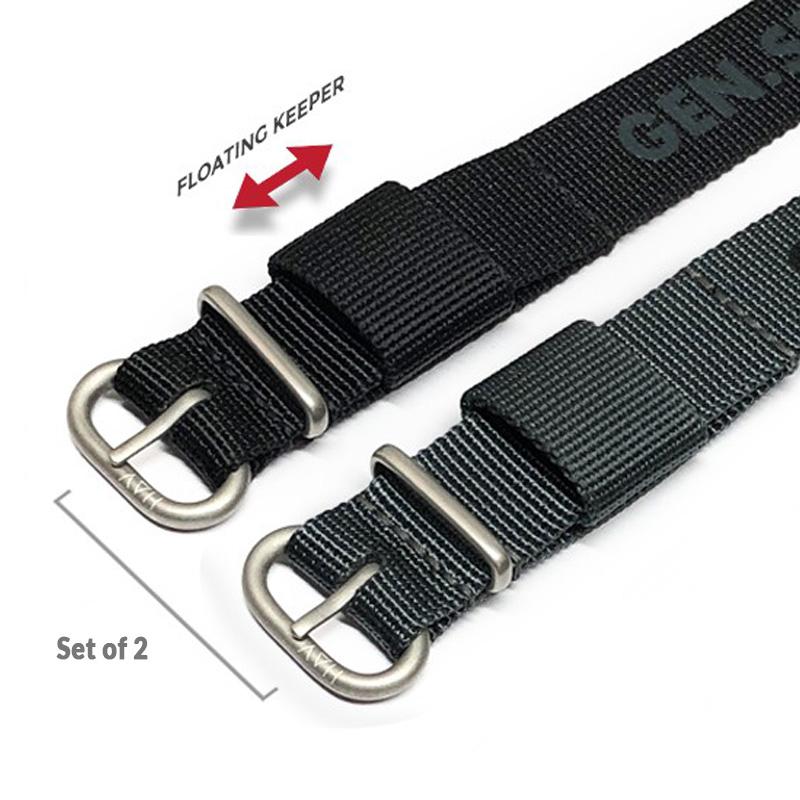 The General Service Strap set of TWO (Black & Grey) by HAVESTON Straps