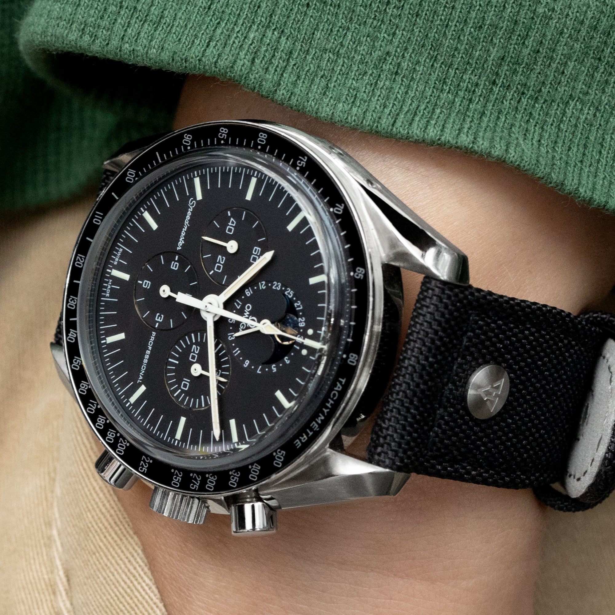 The AAF Black Strap by HAVESTON Straps, 20mm or 22mm