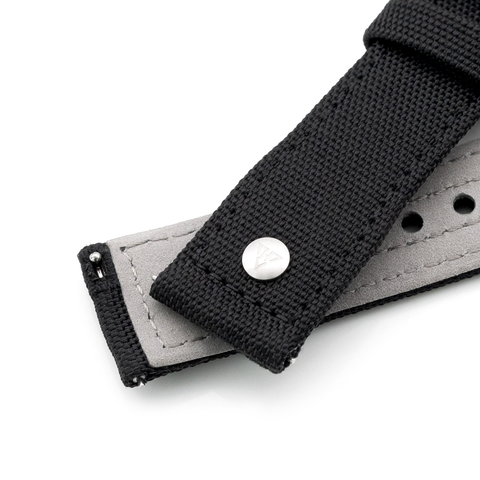 The AAF Black Strap by HAVESTON Straps, 20mm or 22mm