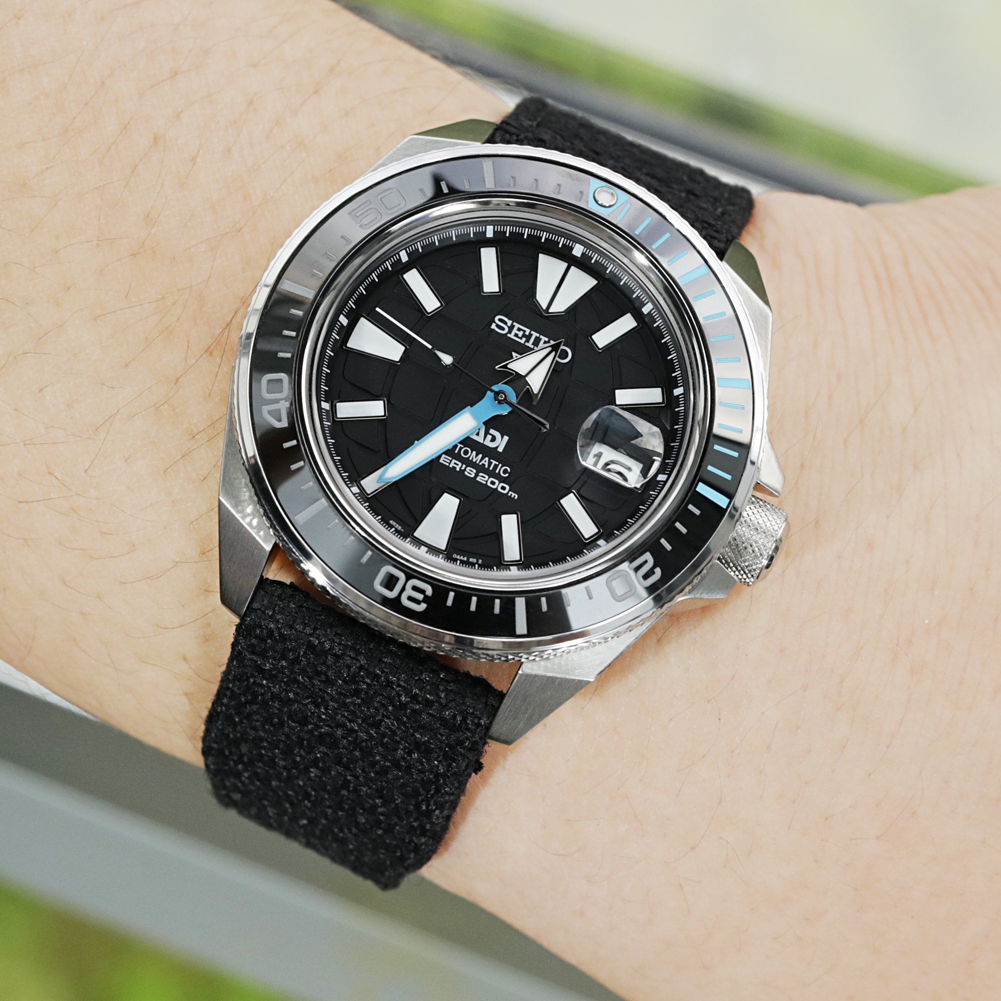 Q.R. Pilot watch strap 20mm or 22mm Revive Watch Band in Black