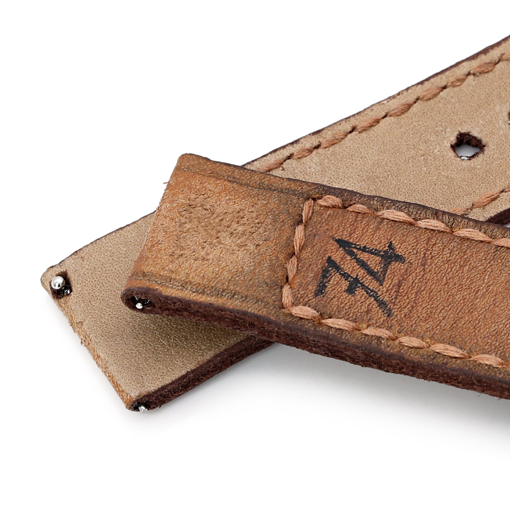 20mm or 21mm Gunny X MT '74' Light Brown Handmade Quick Release Leather Watch Strap #41
