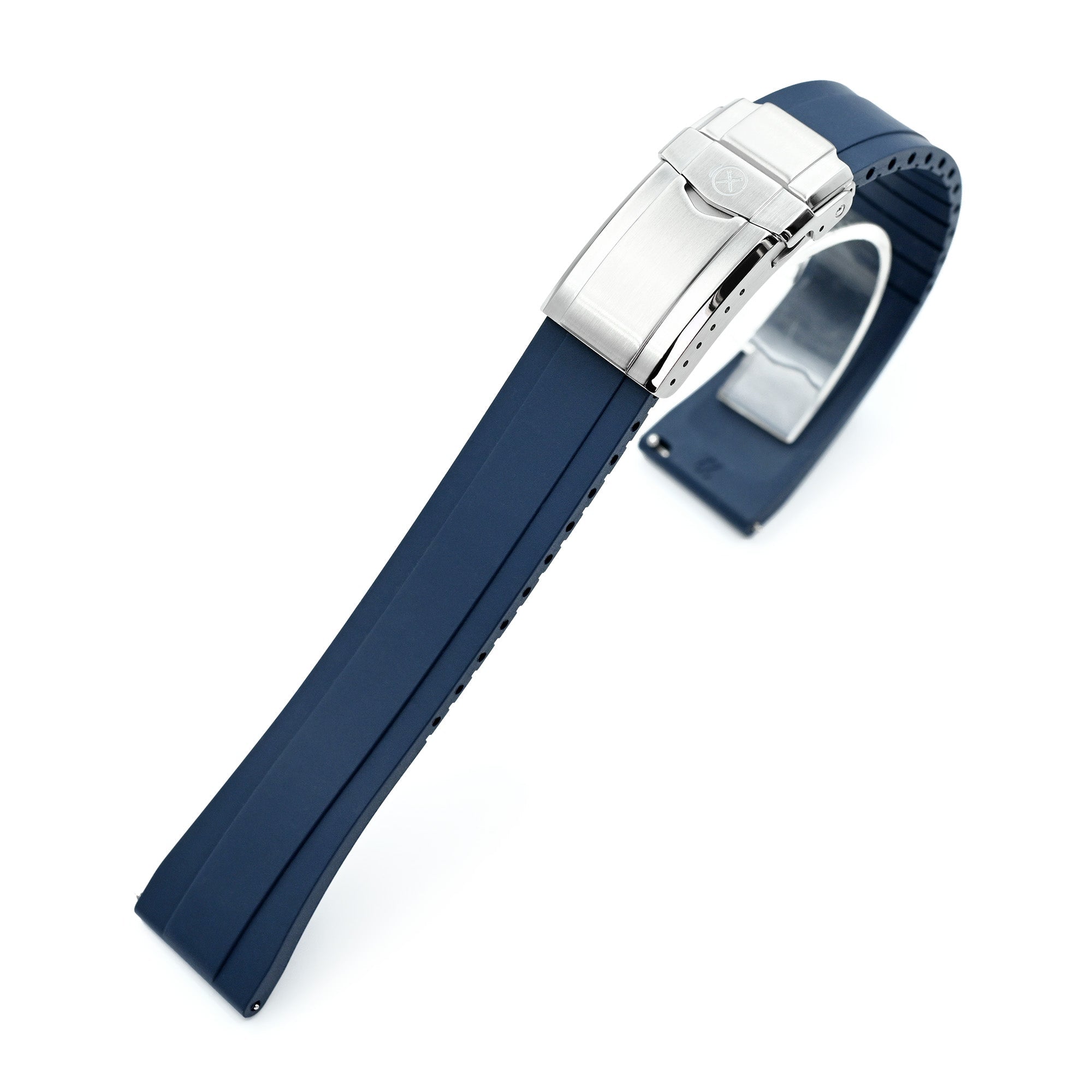 StrapXPro - DT01U Quick Release Universal Cut To Fit FKM Rubber Strap, Navy Blue